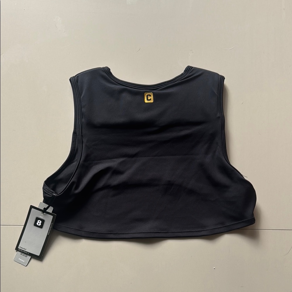 Black Sleeveless Crop Top